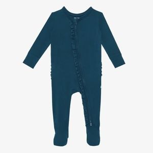 Ruffled Zippered Footie Pajama